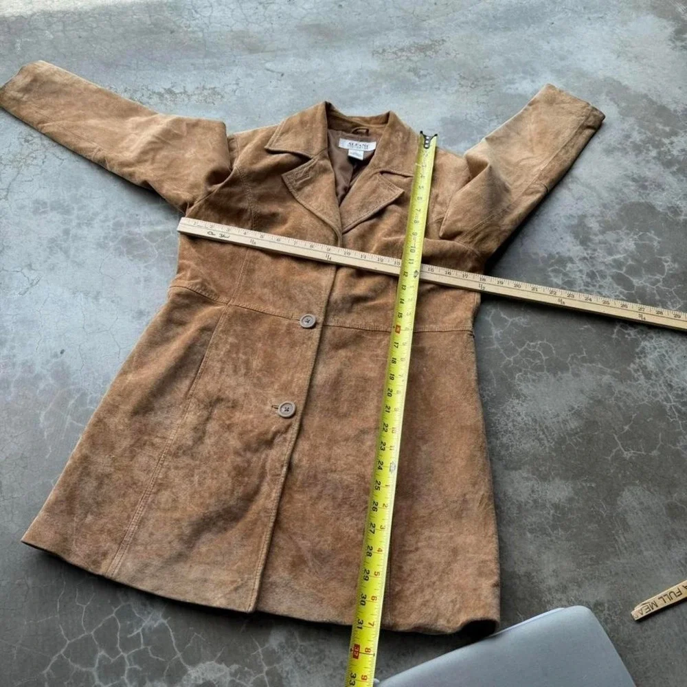 Vintage 90's Designer Alfani Tan Suede Soft leather jacket
